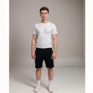 Men’s Black Shorts featuring zippers.