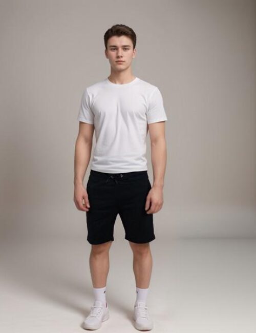 Men’s Black Shorts featuring zippers.