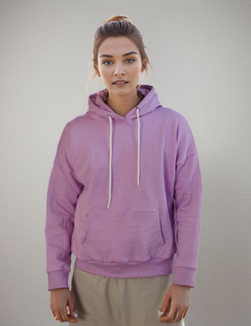 Lavender Bliss Drop Shoulder Hoodie for Women