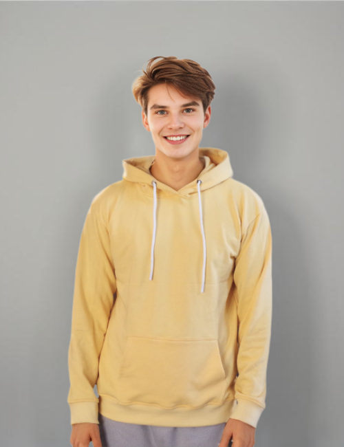 Egg Nog Drop Shoulder Hoodie for Men