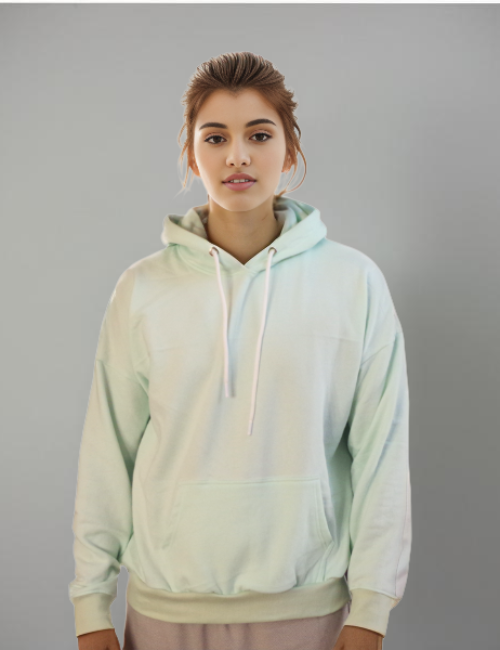 Mint Dream Drop Shoulder Hoodie for Women