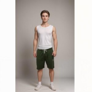 Men’s Olive Shorts with Zip
