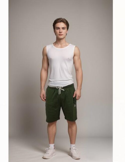 Men’s Olive Shorts with Zip