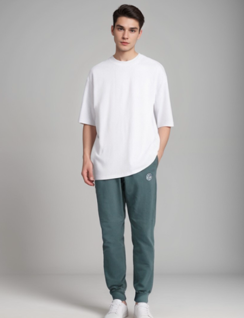 Men’s Solid Teal Green Jogger Pants