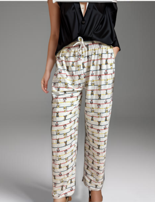 Women’s White Printed Lounge Pants