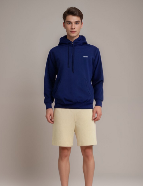 Navy Drop Shoulder Hoodie for Men